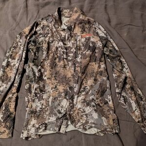 Lightweight Men's Camo Shirt Jacket - Brown/Gray